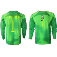 Camiseta Brasil Alisson Becker #1 Portero Segunda Equipación Replica Mundial 2022 mangas largas